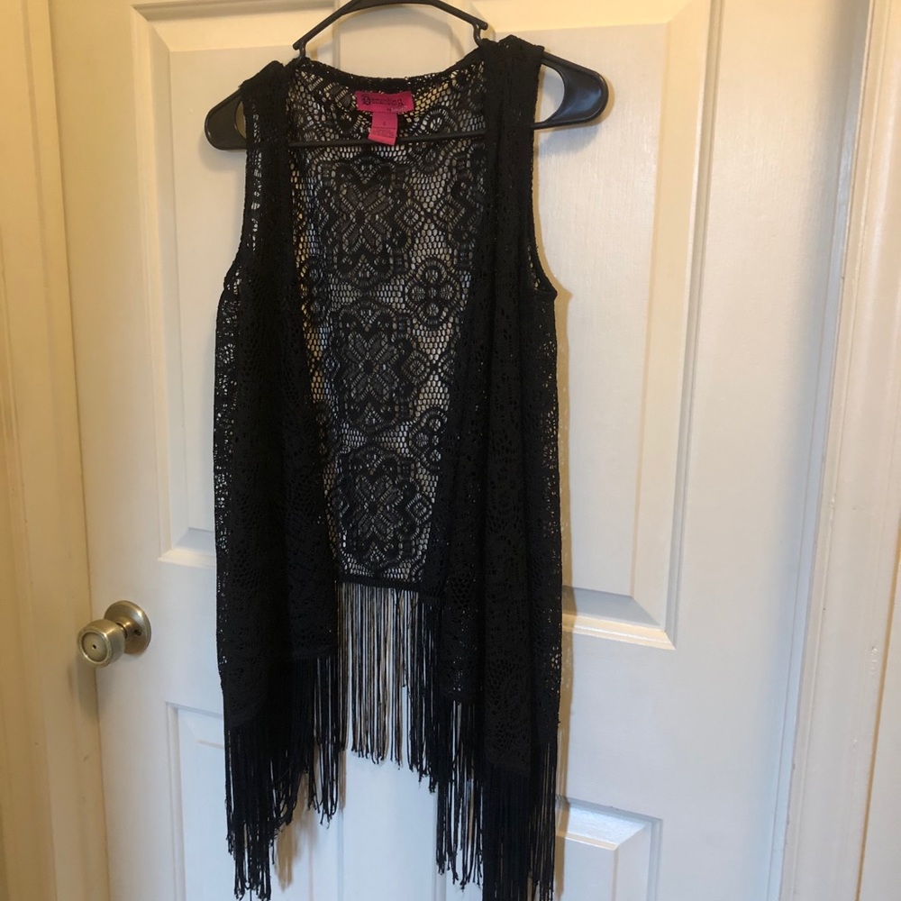 Western fringe vest top